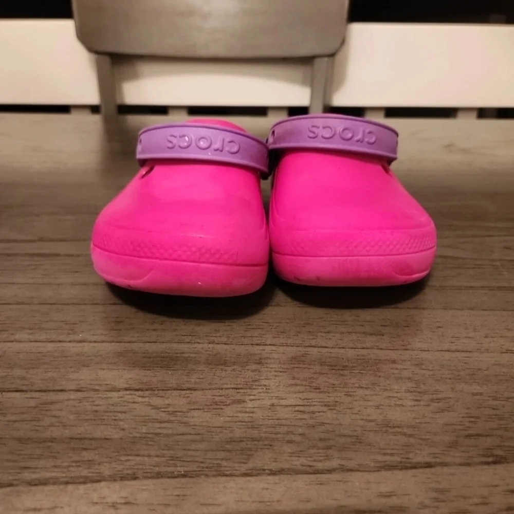 CROCS Kids Pink and Purple Slippers